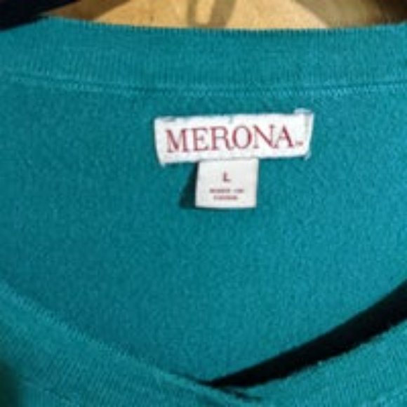 Merona Green Cardigan Sweater - Large - Picture 3 of 5